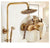Antique Rain Shower Faucets Set with Hand Brass Wall Mounted Shower Mixer for Bathroom Bath Luxury Rainfall Shower Set EL4006T