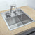 Black/Stainless Hidden Kitchen sink Single bowl