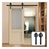 152CM/183CM/200CM Barn Door Hanging Rail For Europe Rustic Black Sliding Hardware Big-wheel Cabinet Door