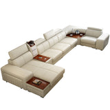 Leather sofa modern combination