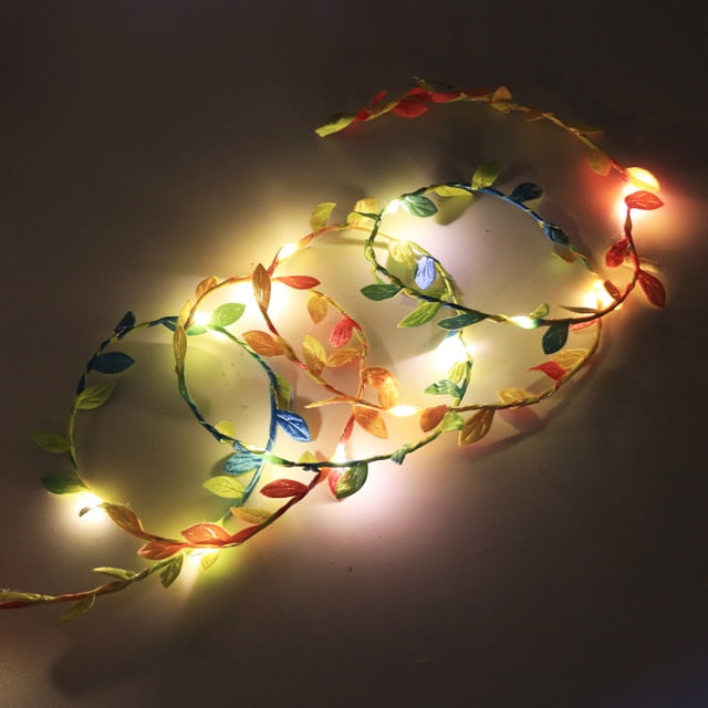 Leaf Garland Fairy String Lights 2M 3M 5M 10M Leaf Twine Copper Battery