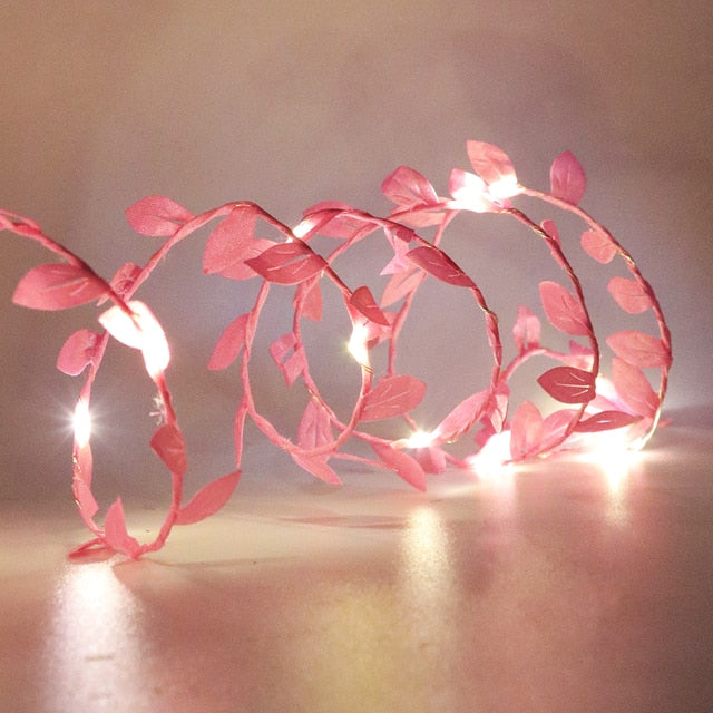 Leaf Garland Fairy String Lights 2M 3M 5M 10M Leaf Twine Copper Battery