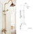 Antique Rain Shower Faucets Set with Hand Brass Wall Mounted Shower Mixer for Bathroom Bath Luxury Rainfall Shower Set EL4006T