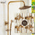 Antique Rain Shower Faucets Set with Hand Brass Wall Mounted Shower Mixer for Bathroom Bath Luxury Rainfall Shower Set EL4006T