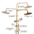 Antique Rain Shower Faucets Set with Hand Brass Wall Mounted Shower Mixer for Bathroom Bath Luxury Rainfall Shower Set EL4006T