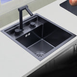 Black/Stainless Hidden Kitchen sink Single bowl