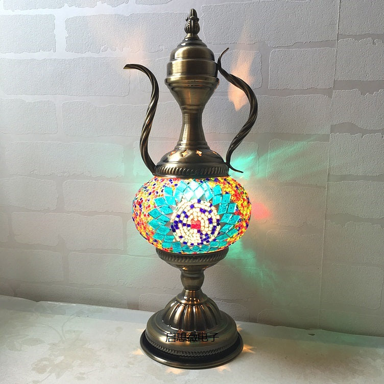 Mediterranean style Handcrafted mosaic Glass   Art Deco Turkish Mosaic Table Lamp