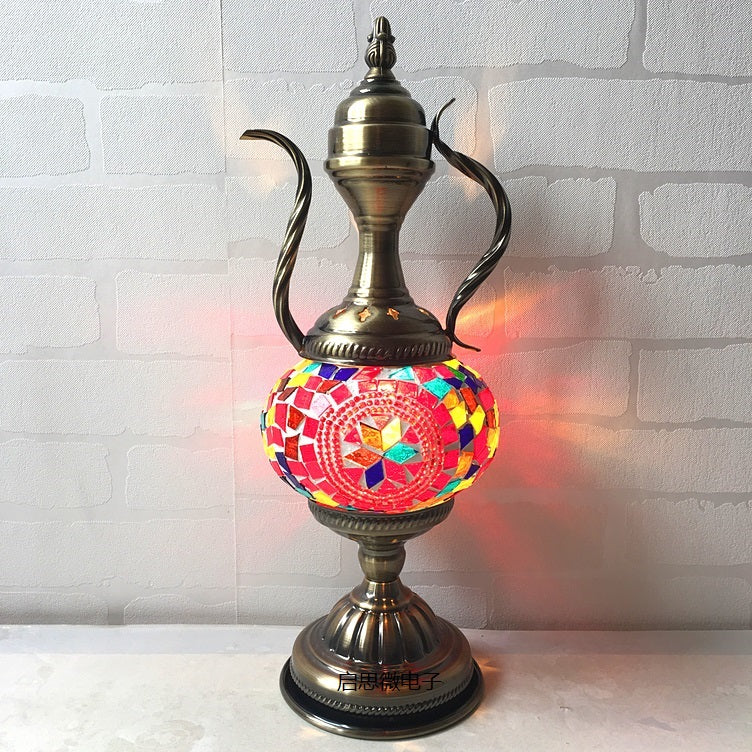 Mediterranean style Handcrafted mosaic Glass   Art Deco Turkish Mosaic Table Lamp