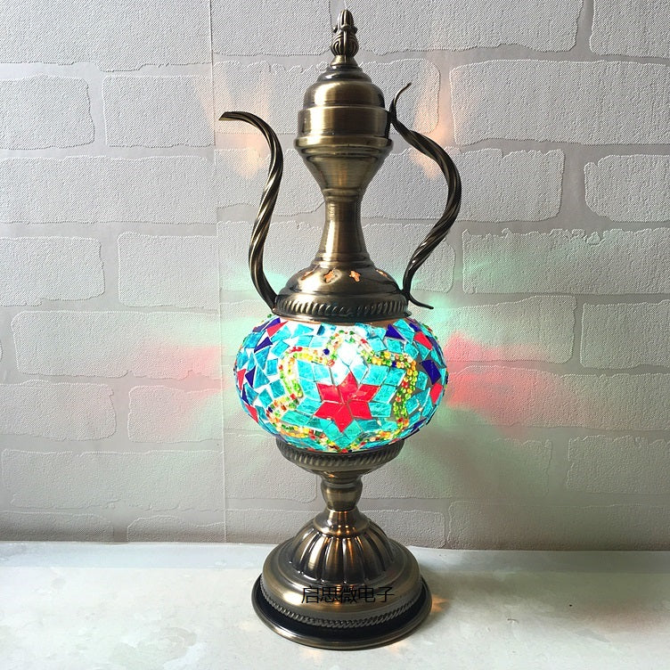 Mediterranean style Handcrafted mosaic Glass   Art Deco Turkish Mosaic Table Lamp