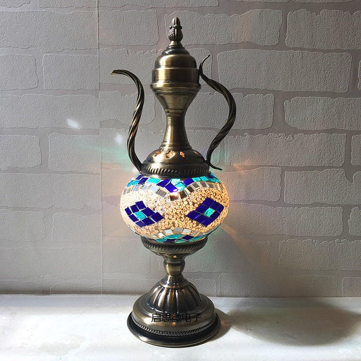 Mediterranean style Handcrafted mosaic Glass   Art Deco Turkish Mosaic Table Lamp