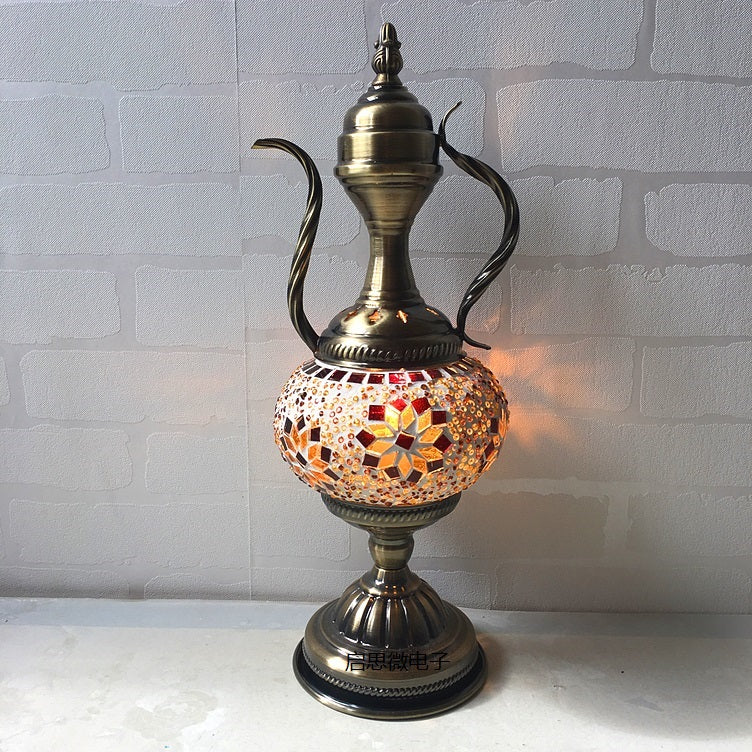 Mediterranean style Handcrafted mosaic Glass   Art Deco Turkish Mosaic Table Lamp
