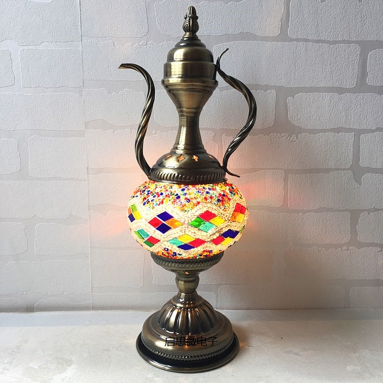 Mediterranean style Handcrafted mosaic Glass   Art Deco Turkish Mosaic Table Lamp