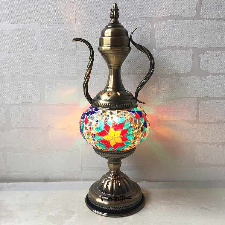 Mediterranean style Handcrafted mosaic Glass   Art Deco Turkish Mosaic Table Lamp