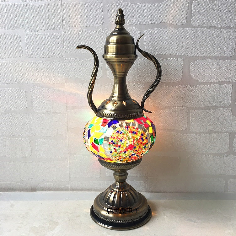 Mediterranean style Handcrafted mosaic Glass   Art Deco Turkish Mosaic Table Lamp