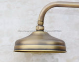 Antique Brass Round 8 Inch Rainfall Shower Head & Extension Pipe Wall Arm Shower (Standard 1/2