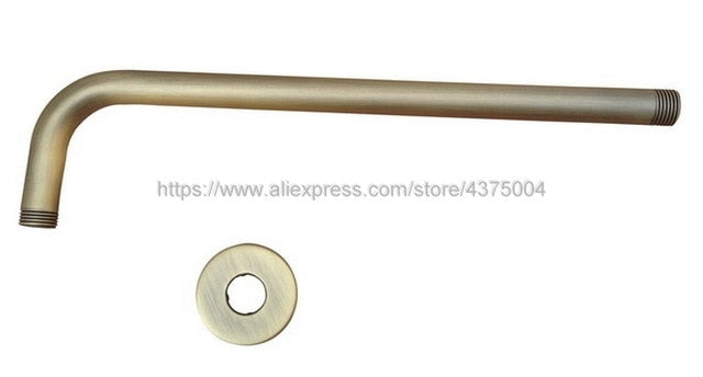 Antique Brass Round 8 Inch Rainfall Shower Head & Extension Pipe Wall Arm Shower (Standard 1/2") Nsh052