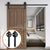 152CM/183CM/200CM Barn Door Hanging Rail For Europe Rustic Black Sliding Hardware Big-wheel Cabinet Door