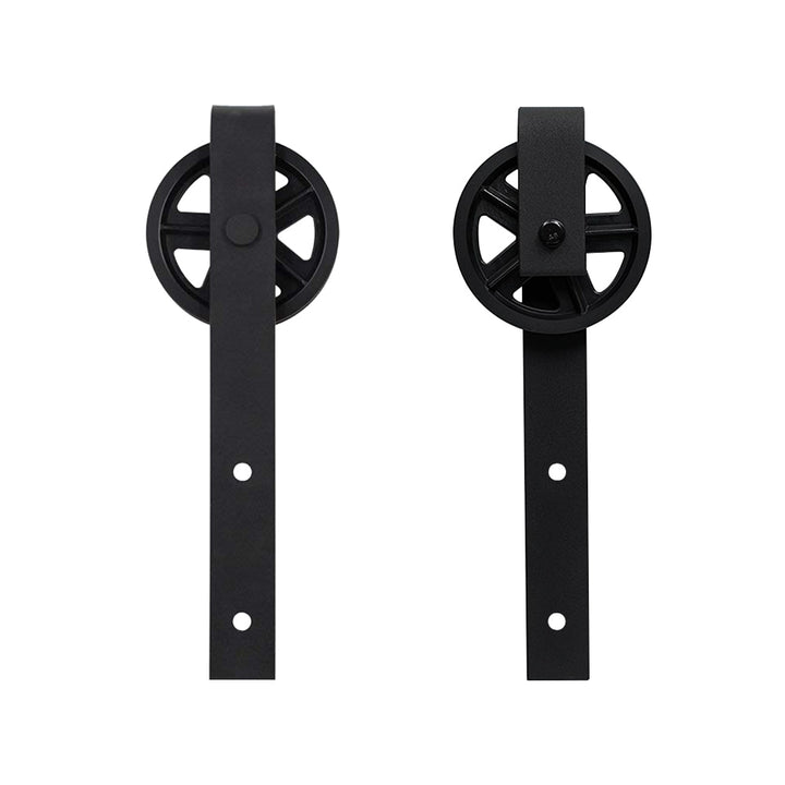 152CM/183CM/200CM Barn Door Hanging Rail For Europe Rustic Black Sliding Hardware Big-wheel Cabinet Door