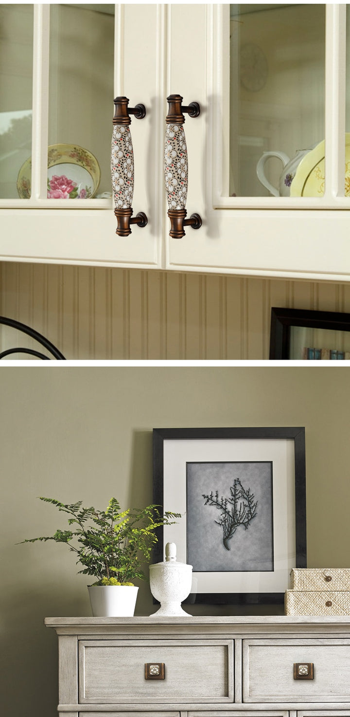Ceramic Cabinet Handles Vintage Drawer Furniture Handle Hardware
