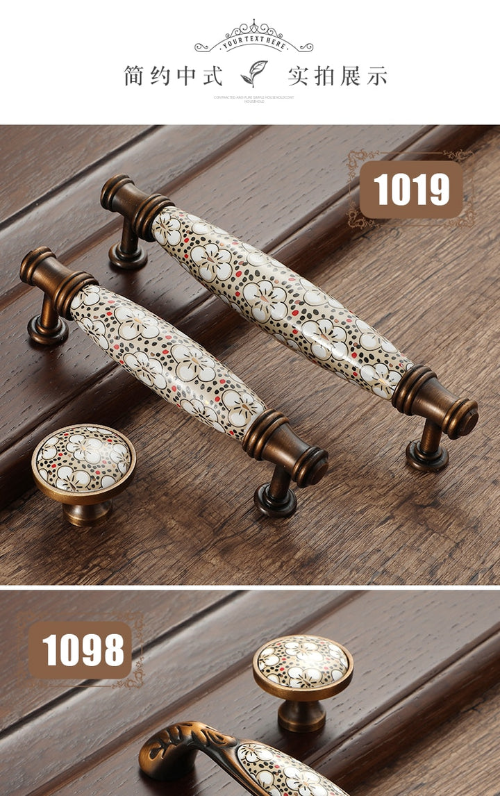 Ceramic Cabinet Handles Vintage Drawer Furniture Handle Hardware