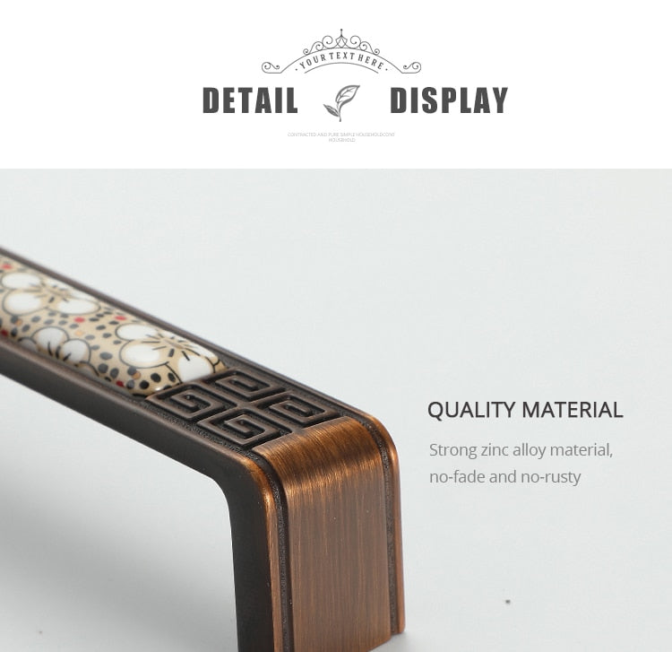 Ceramic Cabinet Handles Vintage Drawer Furniture Handle Hardware