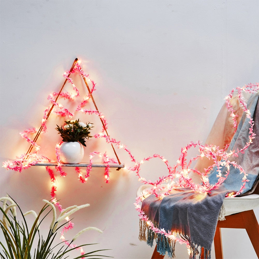 Leaf Garland Fairy String Lights 2M 3M 5M 10M Leaf Twine Copper Battery