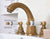 Antique Brass 3 Holes Double Handle Bathroom  Bathtub Taps Hot Cold Mixer Nan071