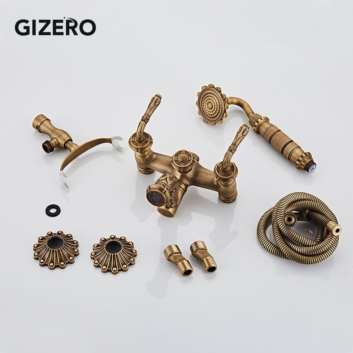 Antique Retro Style Bathtub Shower Set With Hand Shower Faucet