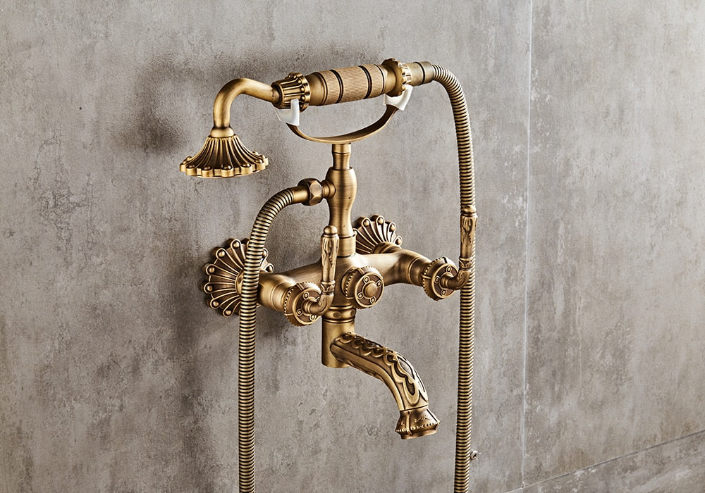 Antique Retro Style Bathtub Shower Set With Hand Shower Faucet