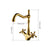 KEMAIDI Golden Swivel Antique Brass Stream Rotated Kitchen Bathroom Mixer Dual Handles Deck Mount Hot Cold Water Taps