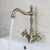 KEMAIDI Golden Swivel Antique Brass Stream Rotated Kitchen Bathroom Mixer Dual Handles Deck Mount Hot Cold Water Taps