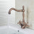 KEMAIDI Golden Swivel Antique Brass Stream Rotated Kitchen Bathroom Mixer Dual Handles Deck Mount Hot Cold Water Taps