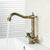 KEMAIDI Golden Swivel Antique Brass Stream Rotated Kitchen Bathroom Mixer Dual Handles Deck Mount Hot Cold Water Taps