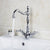 KEMAIDI Golden Swivel Antique Brass Stream Rotated Kitchen Bathroom Mixer Dual Handles Deck Mount Hot Cold Water Taps