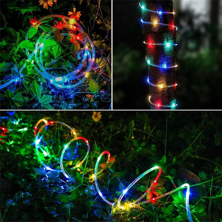 50/100 LEDs Solar Powered Rope Tube String Lights Outdoor Waterproof Fairy Lights Garden Garland For Christmas Yard Decoration