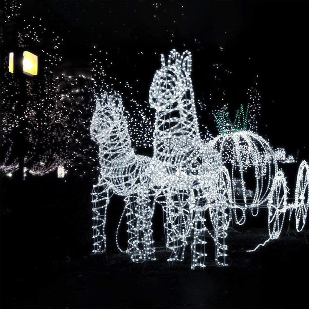 50/100 LEDs Solar Powered Rope Tube String Lights Outdoor Waterproof Fairy Lights Garden Garland For Christmas Yard Decoration