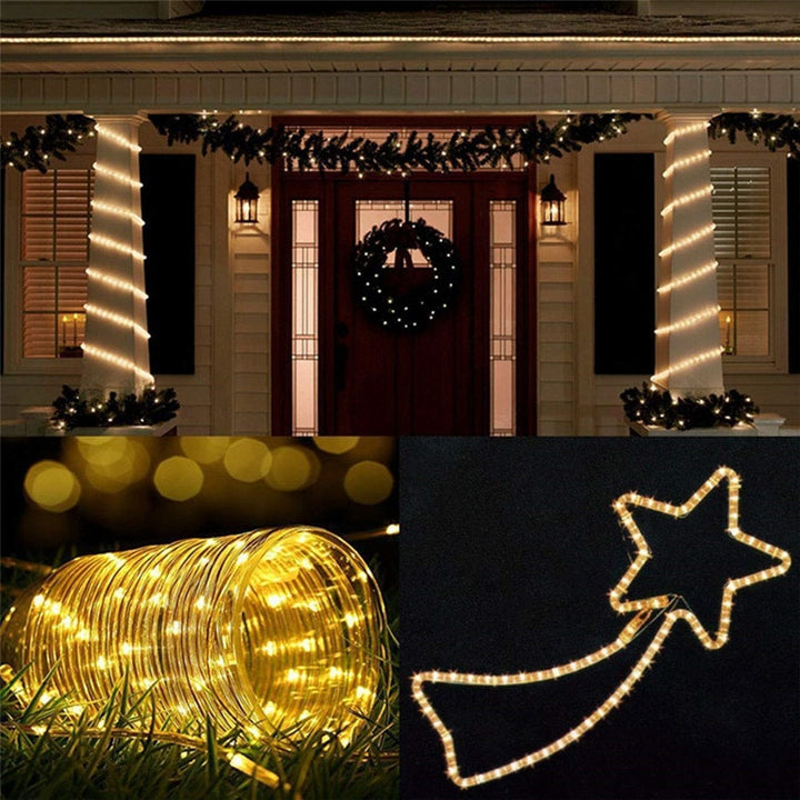 50/100 LEDs Solar Powered Rope Tube String Lights Outdoor Waterproof Fairy Lights Garden Garland For Christmas Yard Decoration