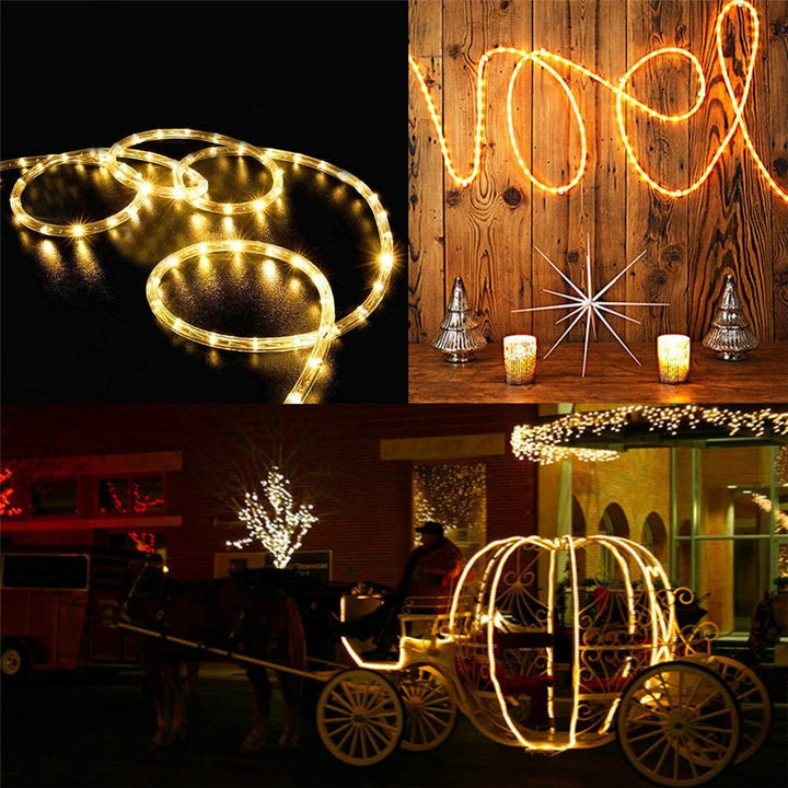 50/100 LEDs Solar Powered Rope Tube String Lights Outdoor Waterproof Fairy Lights Garden Garland For Christmas Yard Decoration