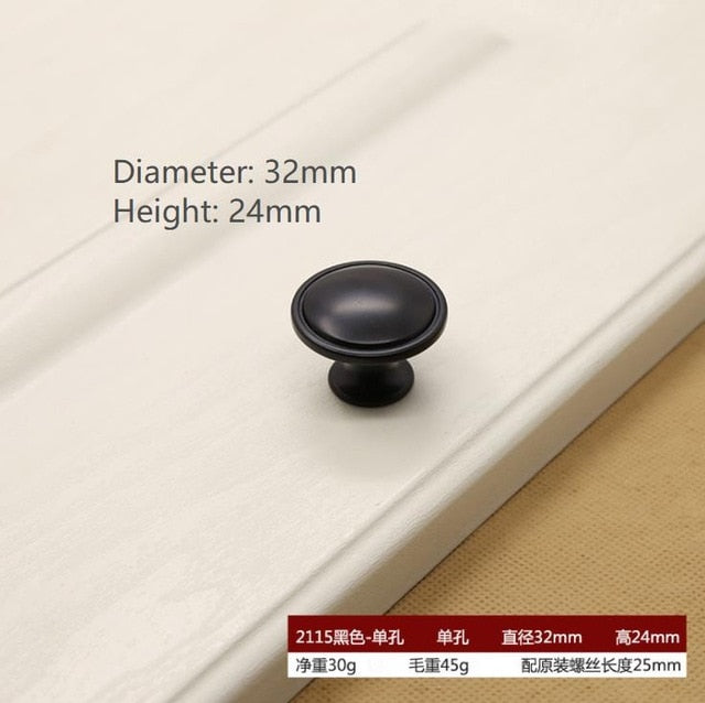 Black Hardware Cabinet Knob handle Cabinet Knob Door Pull