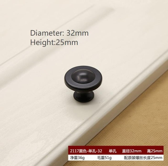 Black Hardware Cabinet Knob handle Cabinet Knob Door Pull