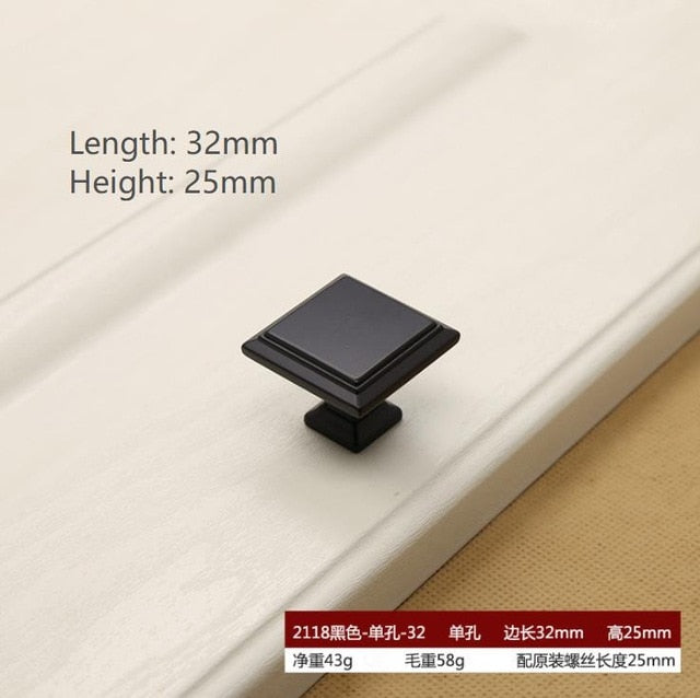 Black Hardware Cabinet Knob handle Cabinet Knob Door Pull