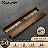 Smesiteli  Rose Gold 800/900/1000mm Rectangular Linear Tile Insert Anti-Odor Floor Drain