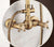 Antique Brass Wall Mounted Bathroom Shower Faucet Mixer Taps Dual Handle with Hand Held Shower Krs034