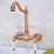Antique Red Copper Dual Ceramic Handle Swivel Spout  Wall Mounted Kitchen Faucets lrg034