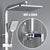 LED Digital Square Head SPA Rainfall Shower Set Wall Mount Smart Thermostatic Bath Faucet