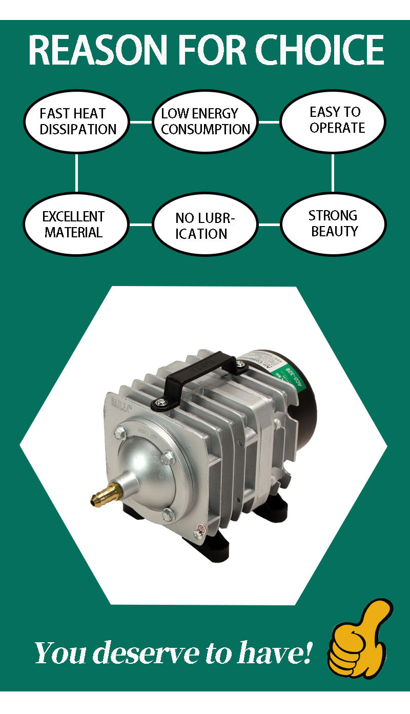 45L/min 55L/min 70L/min HAILEA Electromagnetic Air Compressor  Fish Tank 6 Way Air Aerator Pump
