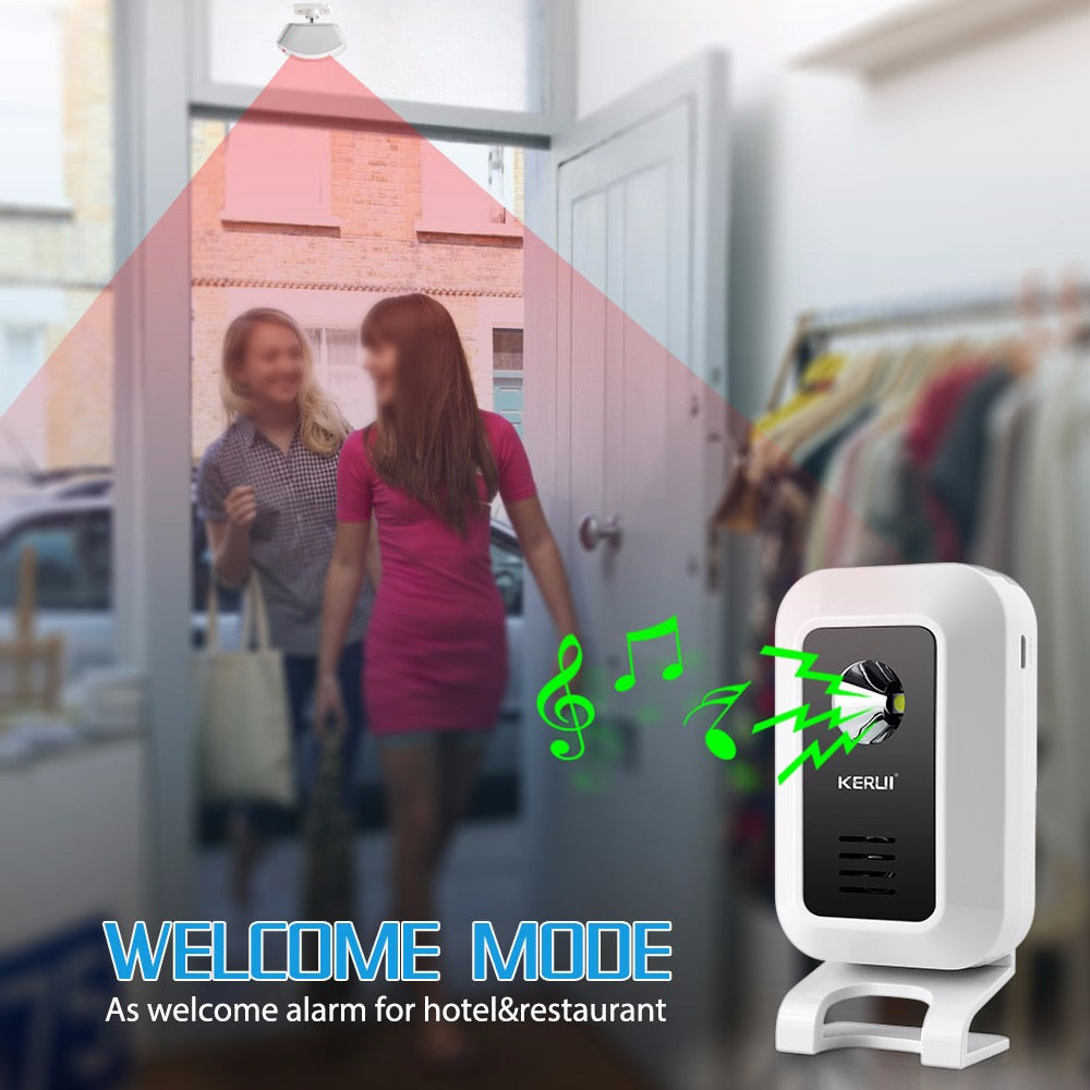 KERUI M7 Welcome Motion Sensor Security Alarm 32 Songs Wirless Door Bell Chime .