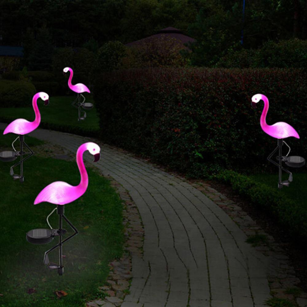 Pink flamingo garden lights discount