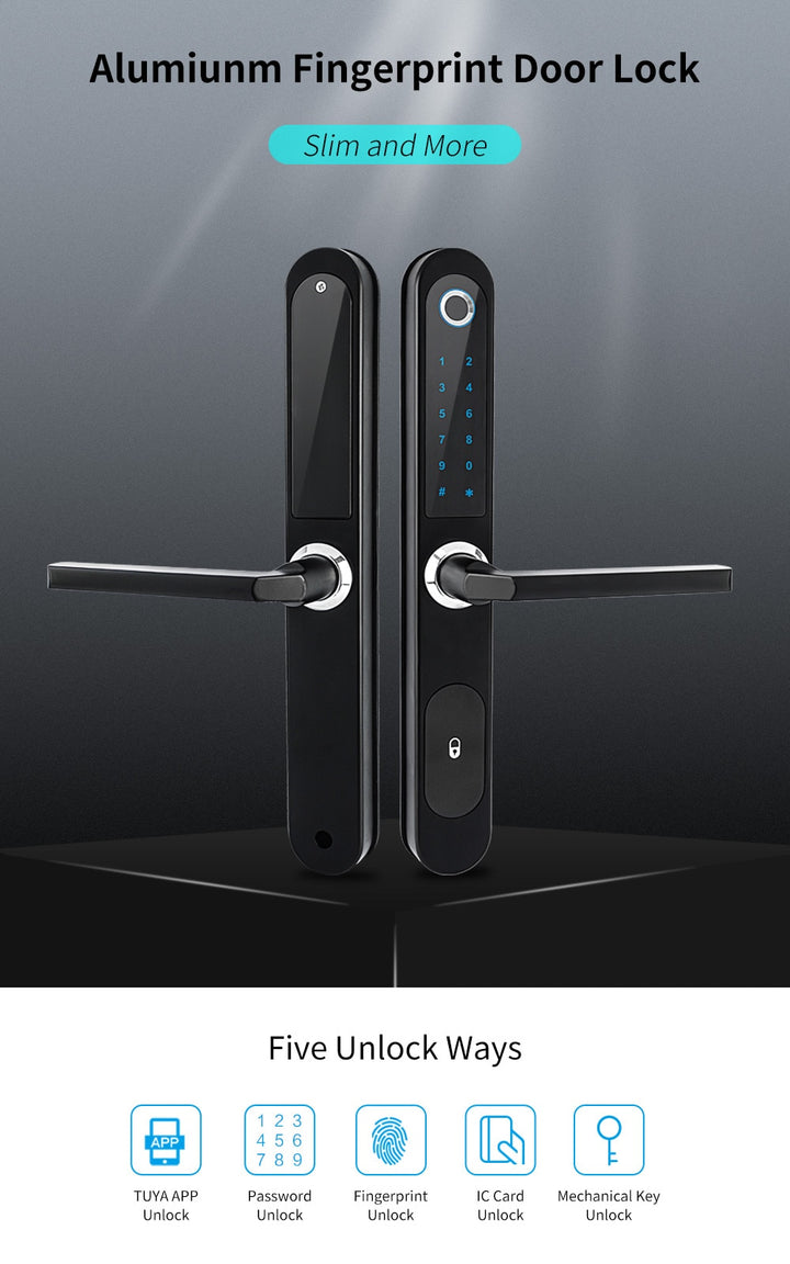 TUYA APP Waterproof Fingerprint Outdoor RFID Code Keyless Smart Lock