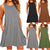 Women's Summer Casual Swing T-Shirt Dresses Beach Cover Up With Pockets - Olive Green